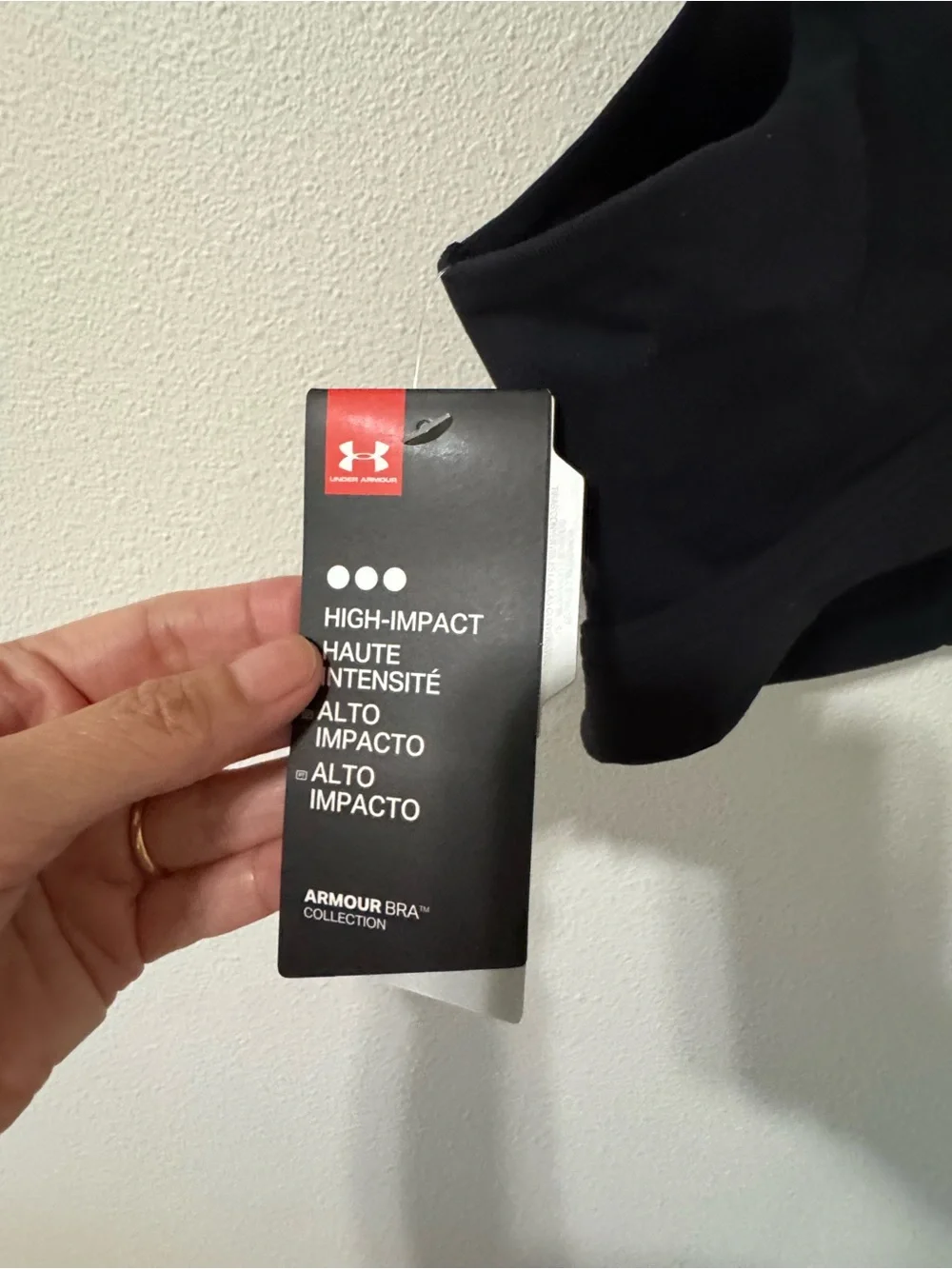 Under Armour Eclipse High Impact Bra Black Rear Hook Wireless NWT-36